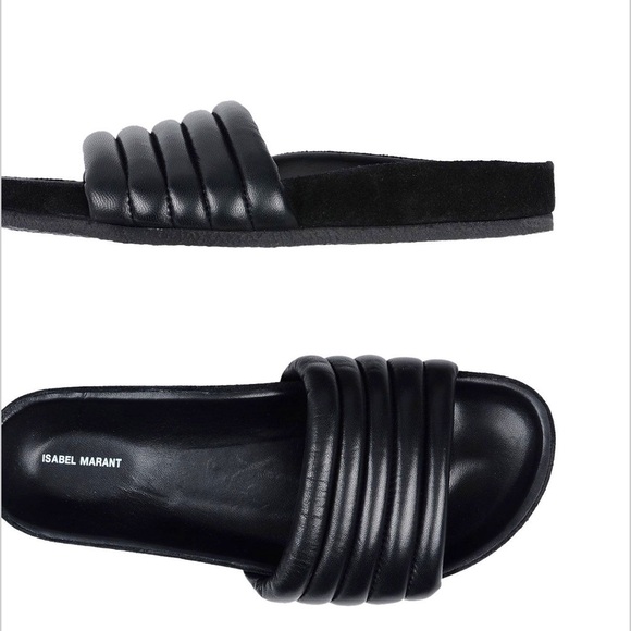 Isabel Marant Black Slide Sandals - Picture 1 of 6